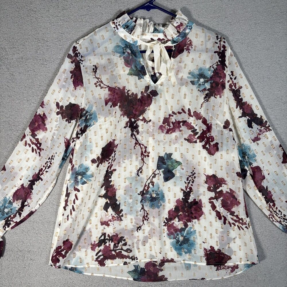 NWOT Soft Surroundings Primrose Blouse Womens M Gold Artsy Victorian Romantic